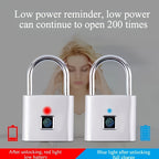 Cadenas Intelligent à Empreinte Digitale – Étanche, Sans Clé, Rechargeable USB, Aluminium Léger pour Bagages, Valises et Sacs à Dos