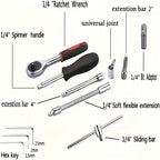 Coffret de clés à douille 150 pcs / 46 pcs – Jeu d’outils durables pour voiture et maison avec boîte de rangement premium