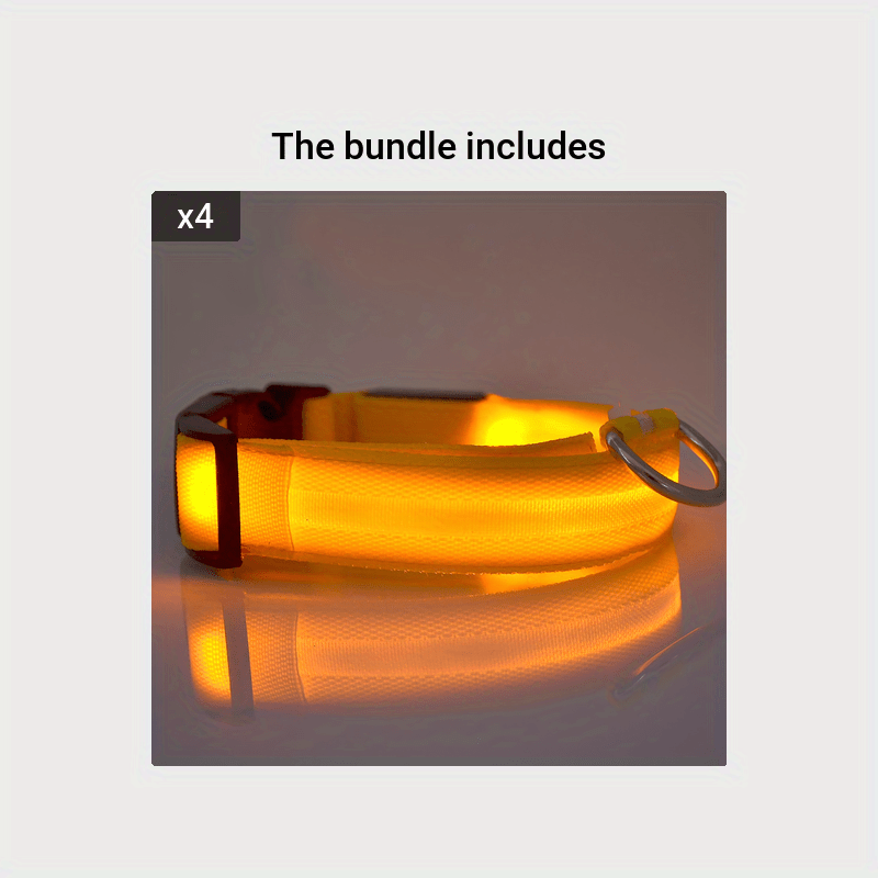 Collier Lumineux Réglable pour Chiens – Sécurité Nocturne, Strié Phosphorescent