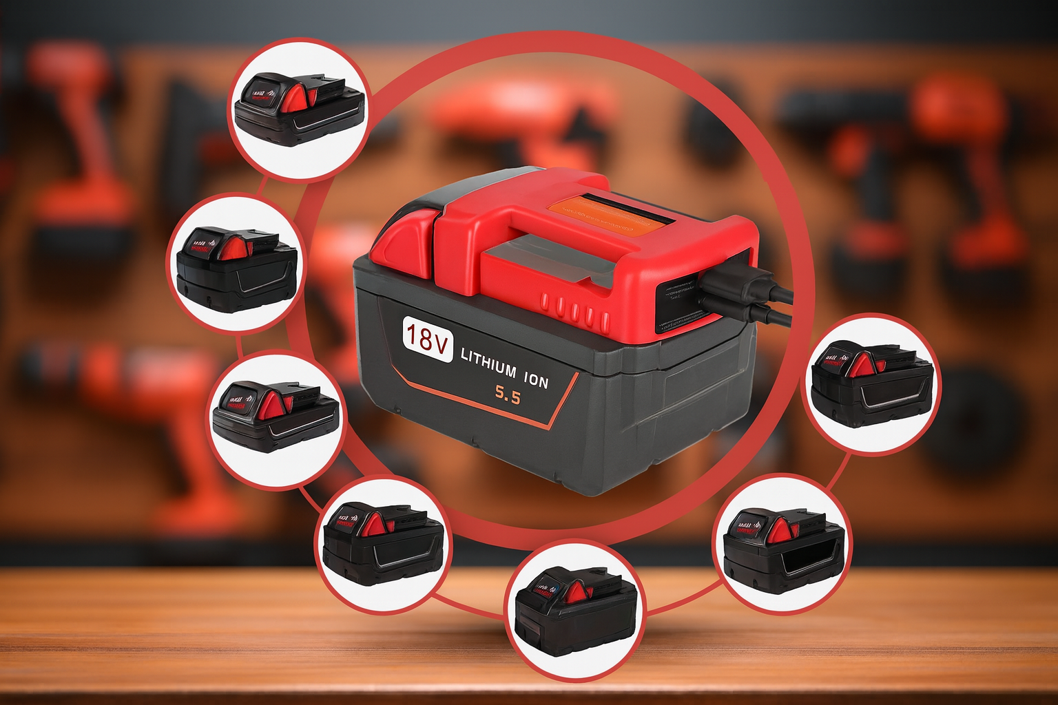 Adaptateur USB pour batterie Milwaukee M18 18V – Double port de charge USB et Type-C