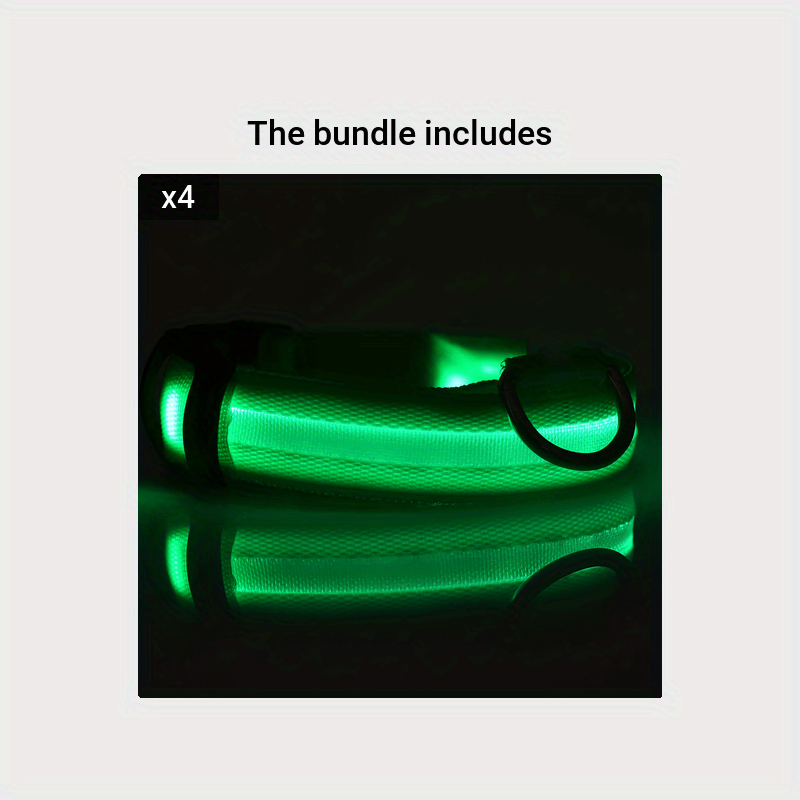 Collier Lumineux Réglable pour Chiens – Sécurité Nocturne, Strié Phosphorescent