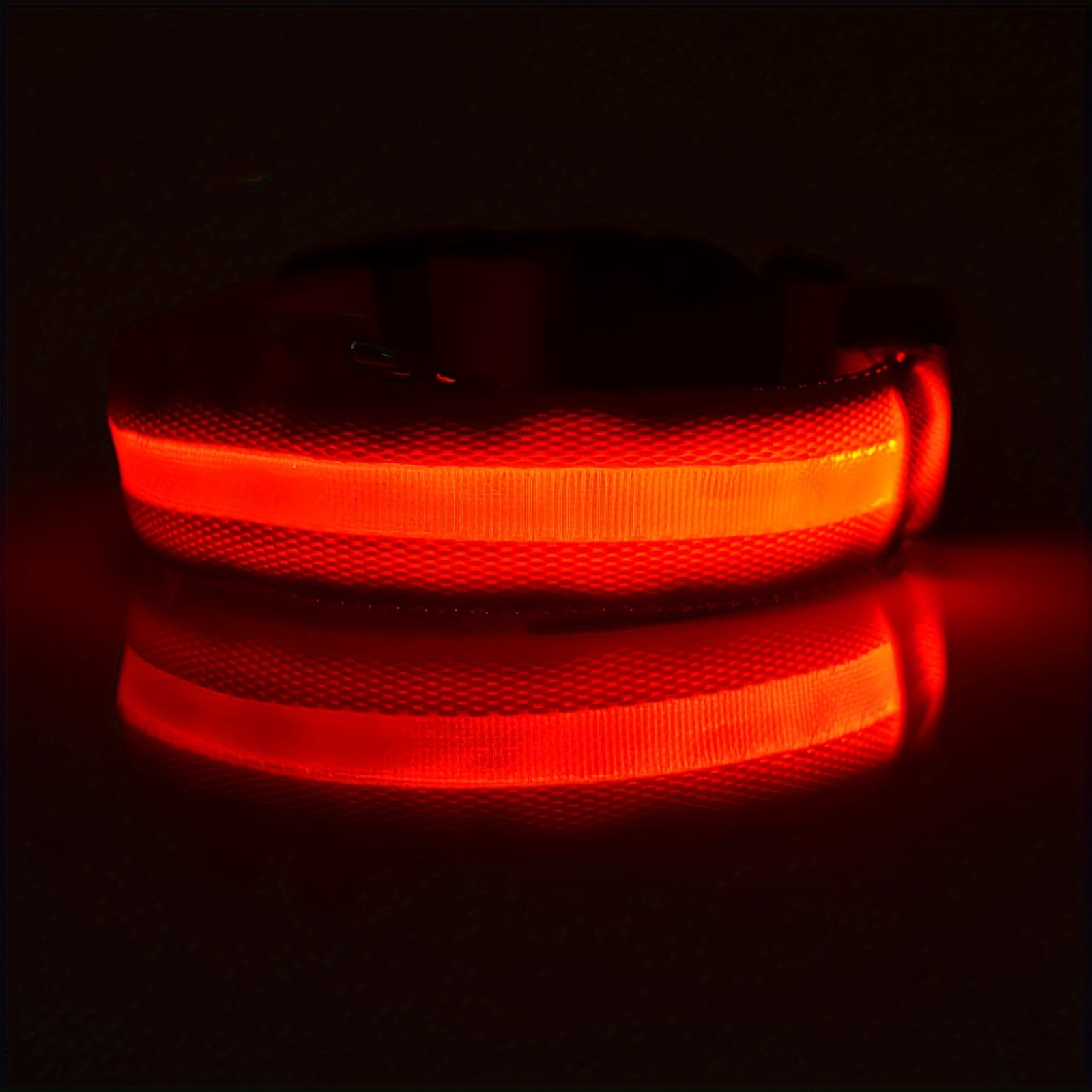 Collier Lumineux Réglable pour Chiens – Sécurité Nocturne, Strié Phosphorescent