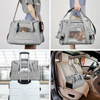 Sac de Transport Chat Portable – Grande Capacité, Respirant, avec Tapis Douillet, Fermeture Éclair, Maille Ventilée et Lanières Sécurisées pour Voiture et Voyages