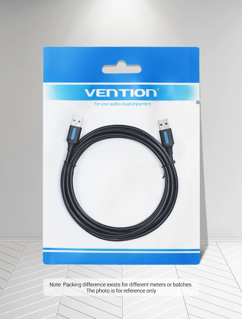 Vention Câble USB Mâle à Mâle | Extension USB 2.0 / 3.0 Haute Vitesse – Câble Extender pour Transfert de Données, Haut-parleur, Radiateur, Webcam HD, Voiture