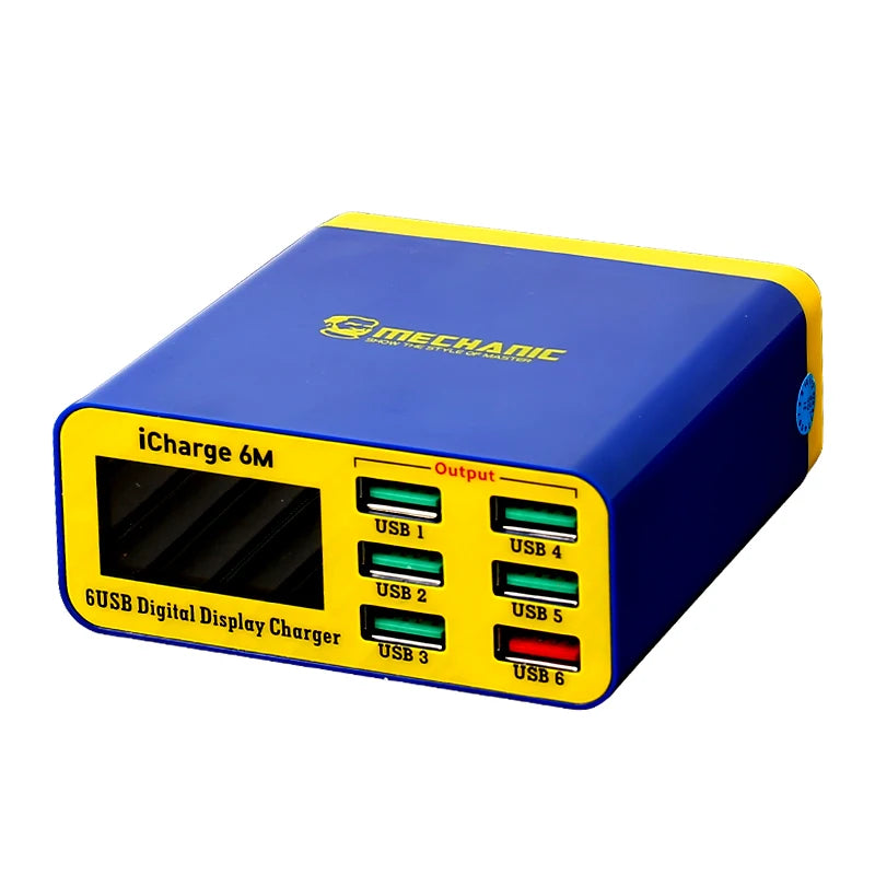 Chargeur USB Intelligent MECHANIC iCharge 6M – 6 Ports, Charge Rapide avec Écran Digital