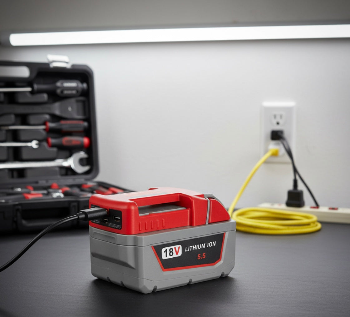Adaptateur USB pour batterie Milwaukee M18 18V – Double port de charge USB et Type-C