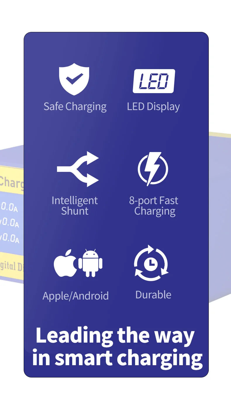 Chargeur USB Intelligent MECHANIC iCharge 6M – 6 Ports, Charge Rapide avec Écran Digital