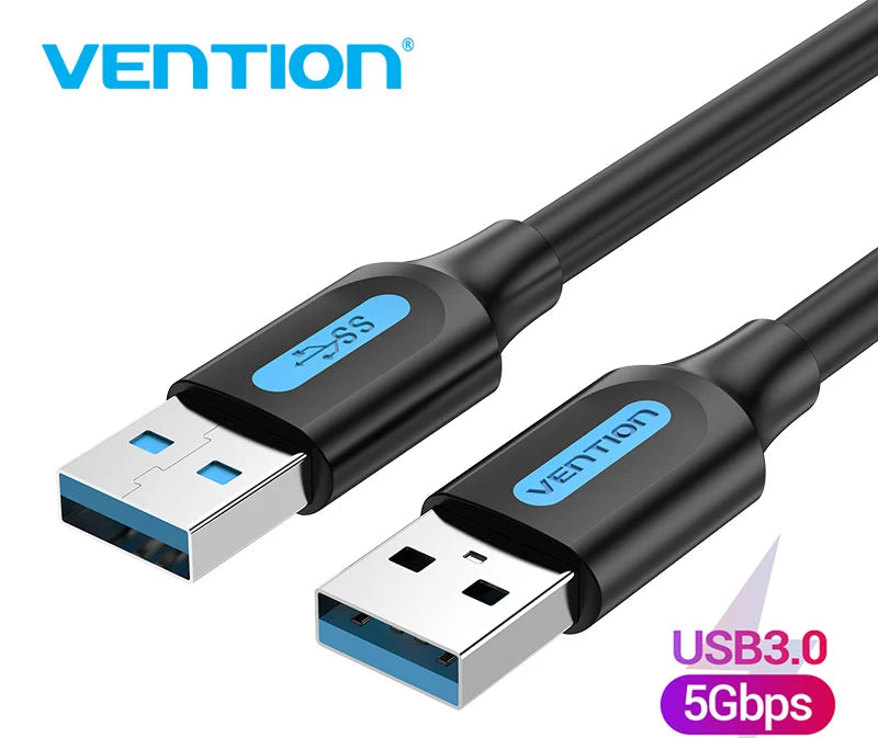 Vention Câble USB Mâle à Mâle | Extension USB 2.0 / 3.0 Haute Vitesse – Câble Extender pour Transfert de Données, Haut-parleur, Radiateur, Webcam HD, Voiture