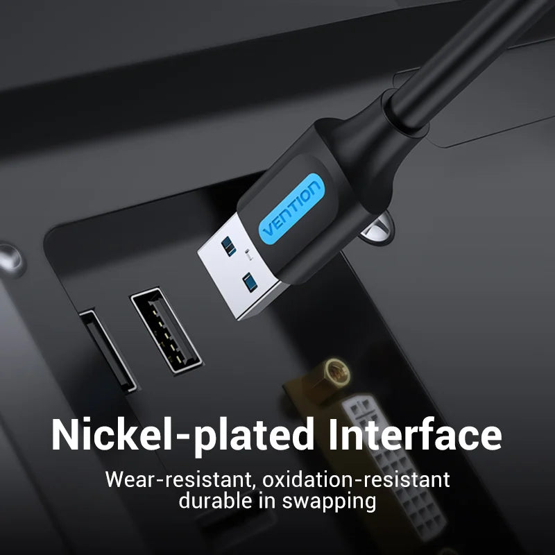 Vention Câble USB Mâle à Mâle | Extension USB 2.0 / 3.0 Haute Vitesse – Câble Extender pour Transfert de Données, Haut-parleur, Radiateur, Webcam HD, Voiture