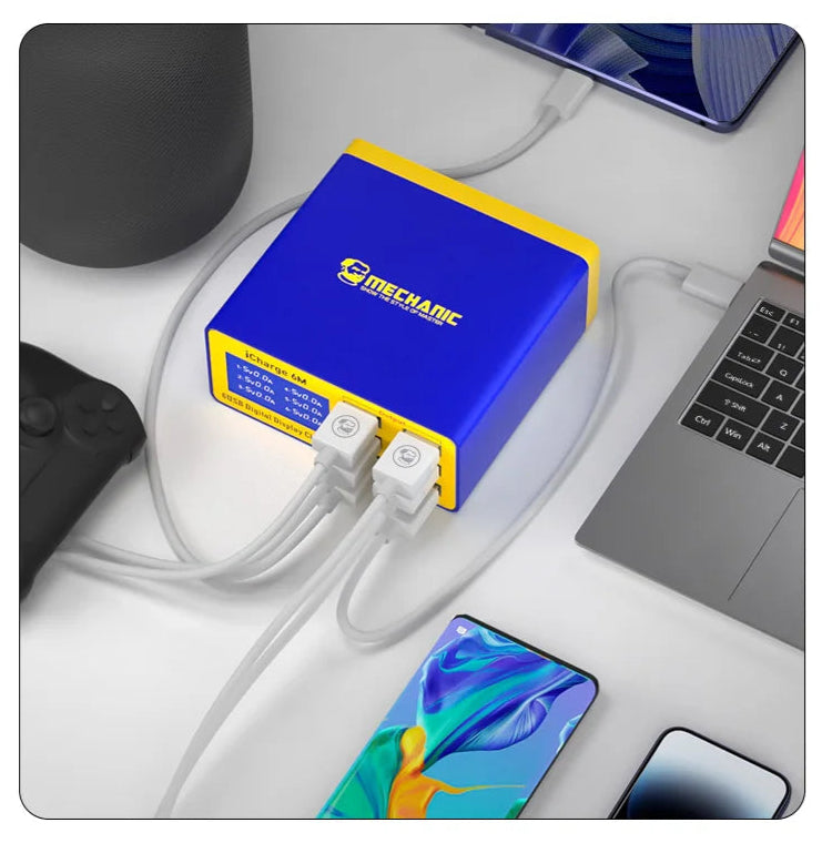 Chargeur USB Intelligent MECHANIC iCharge 6M – 6 Ports, Charge Rapide avec Écran Digital