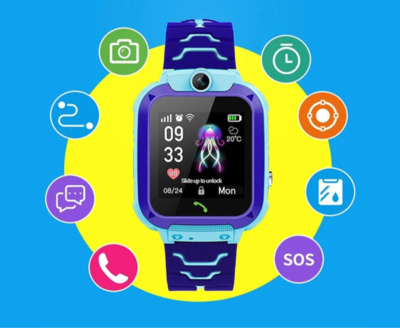 Montre Connectée pour Enfants avec Localisation GPS, Caméra, Vidéo, Musique, Jeux, Réveil et Calculatrice