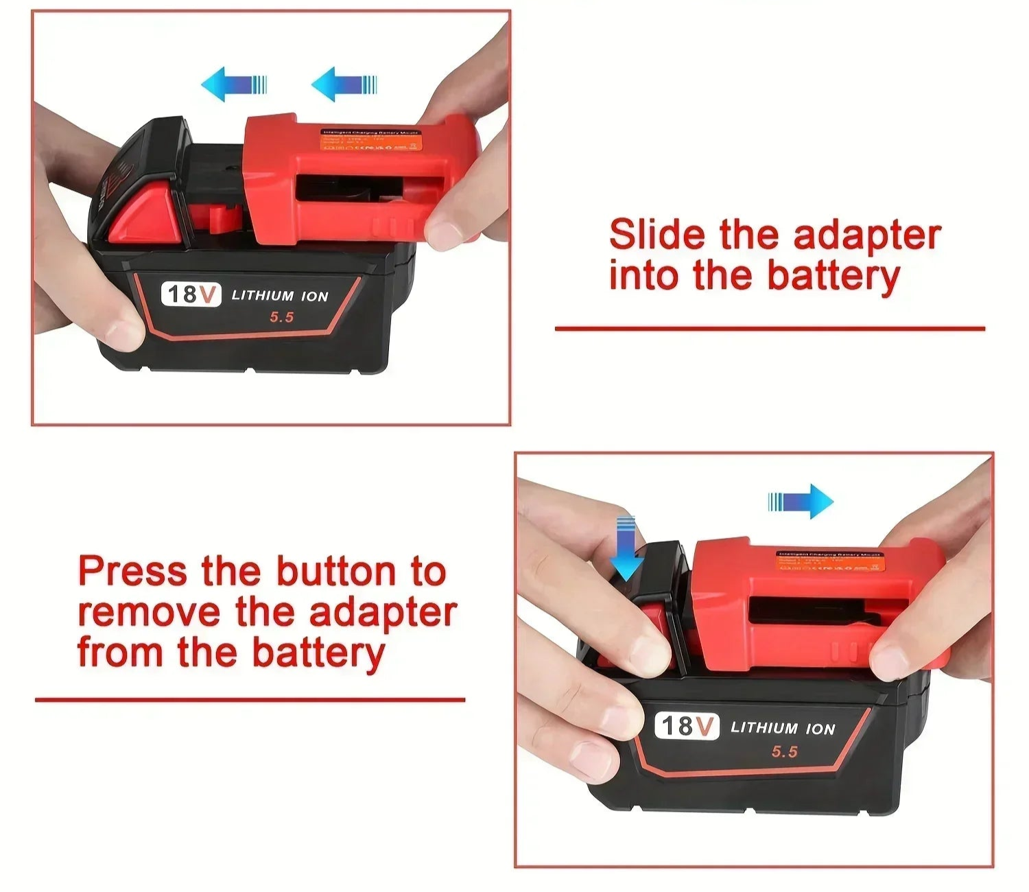 Adaptateur USB pour batterie Milwaukee M18 18V – Double port de charge USB et Type-C