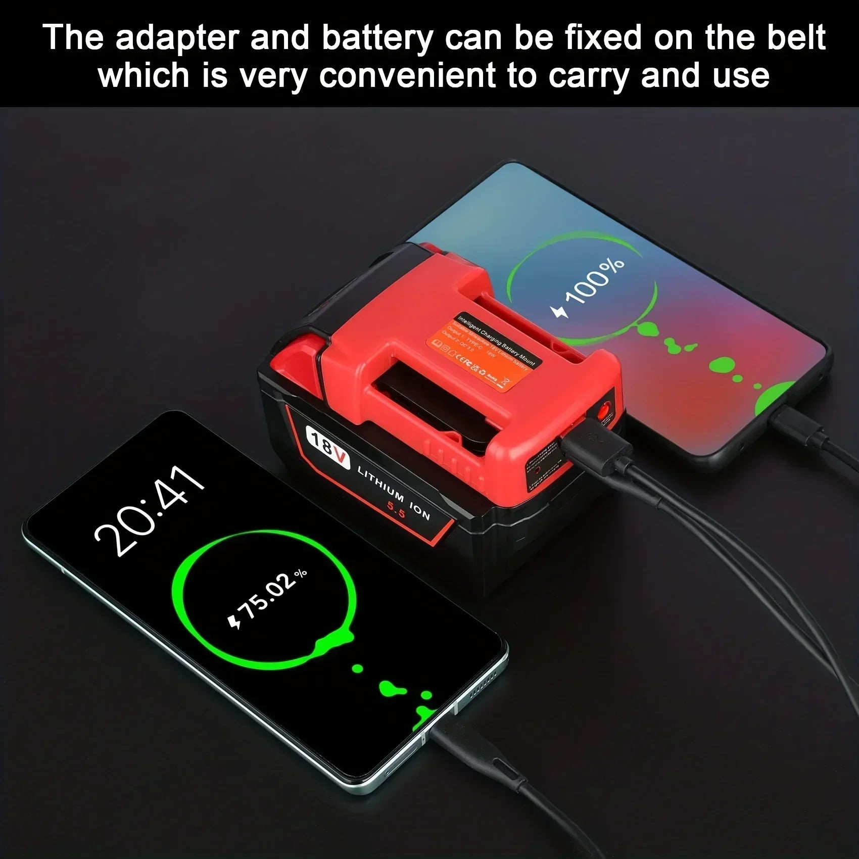 Adaptateur USB pour batterie Milwaukee M18 18V – Double port de charge USB et Type-C
