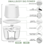 Hachoir Électrique AT13 400ML – Mini Mixeur USB Portable avec 6 Lames