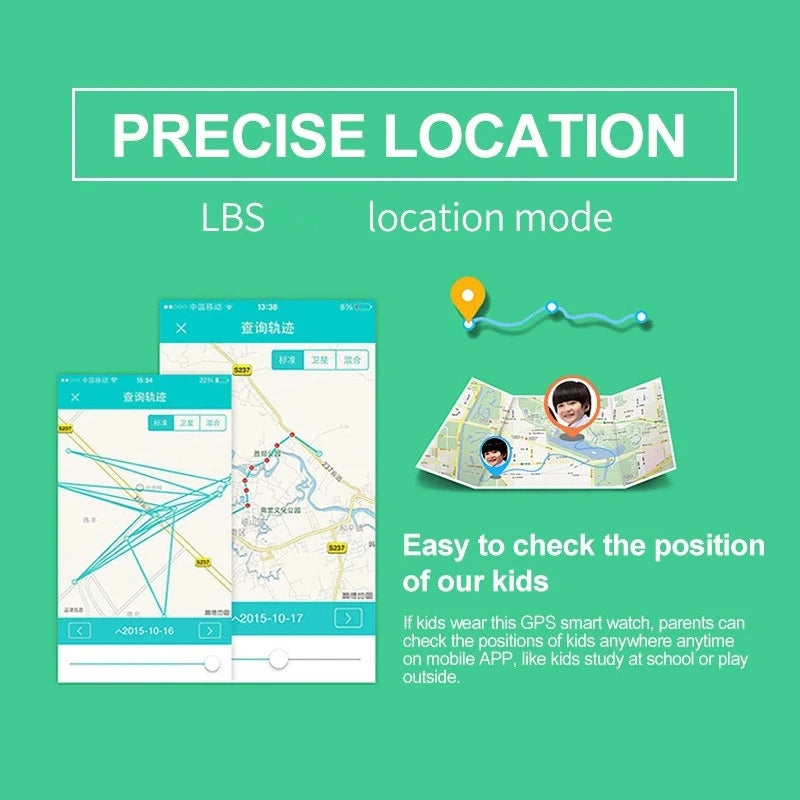 Montre Connectée pour Enfants avec Localisation GPS, Caméra, Vidéo, Musique, Jeux, Réveil et Calculatrice