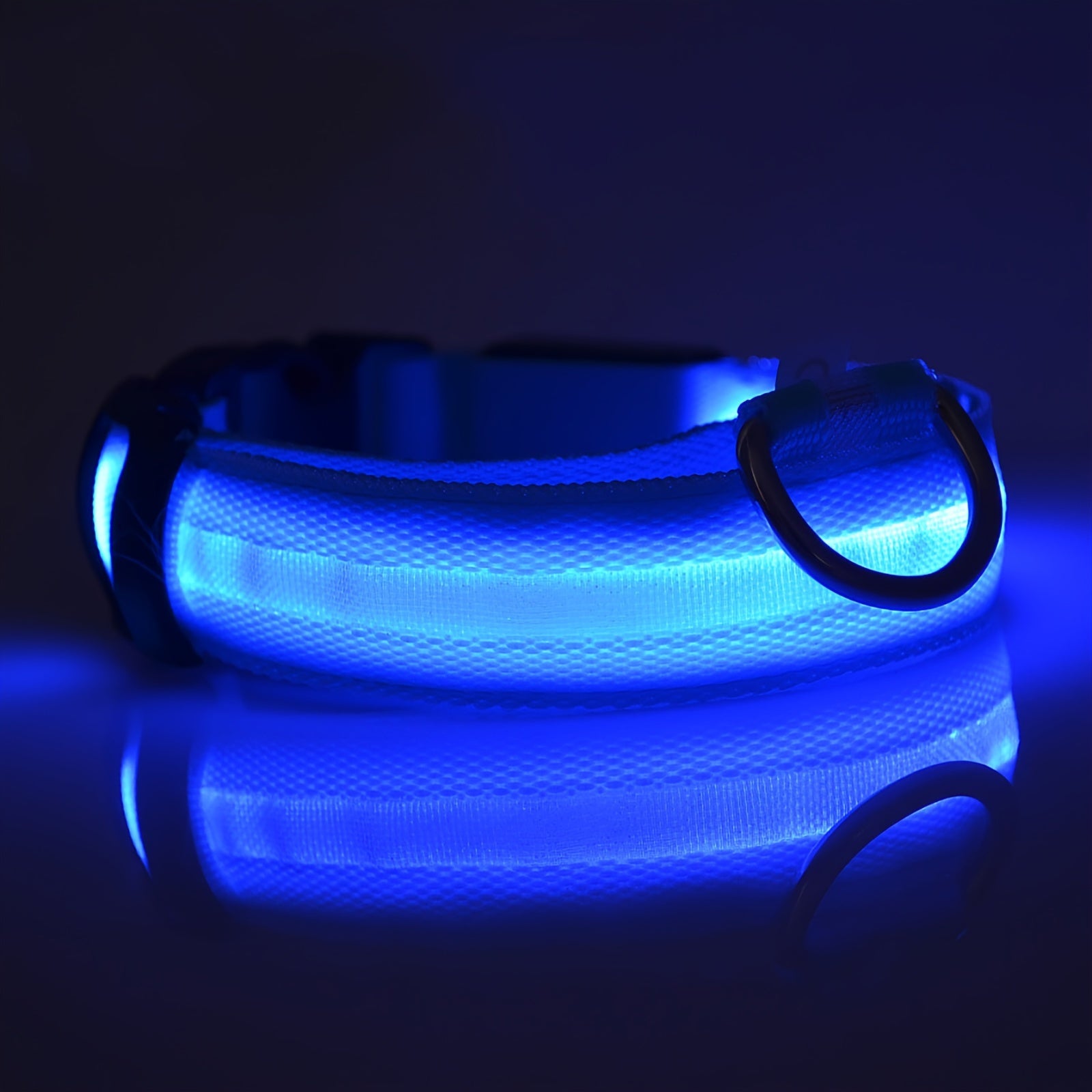 Collier Lumineux Réglable pour Chiens – Sécurité Nocturne, Strié Phosphorescent
