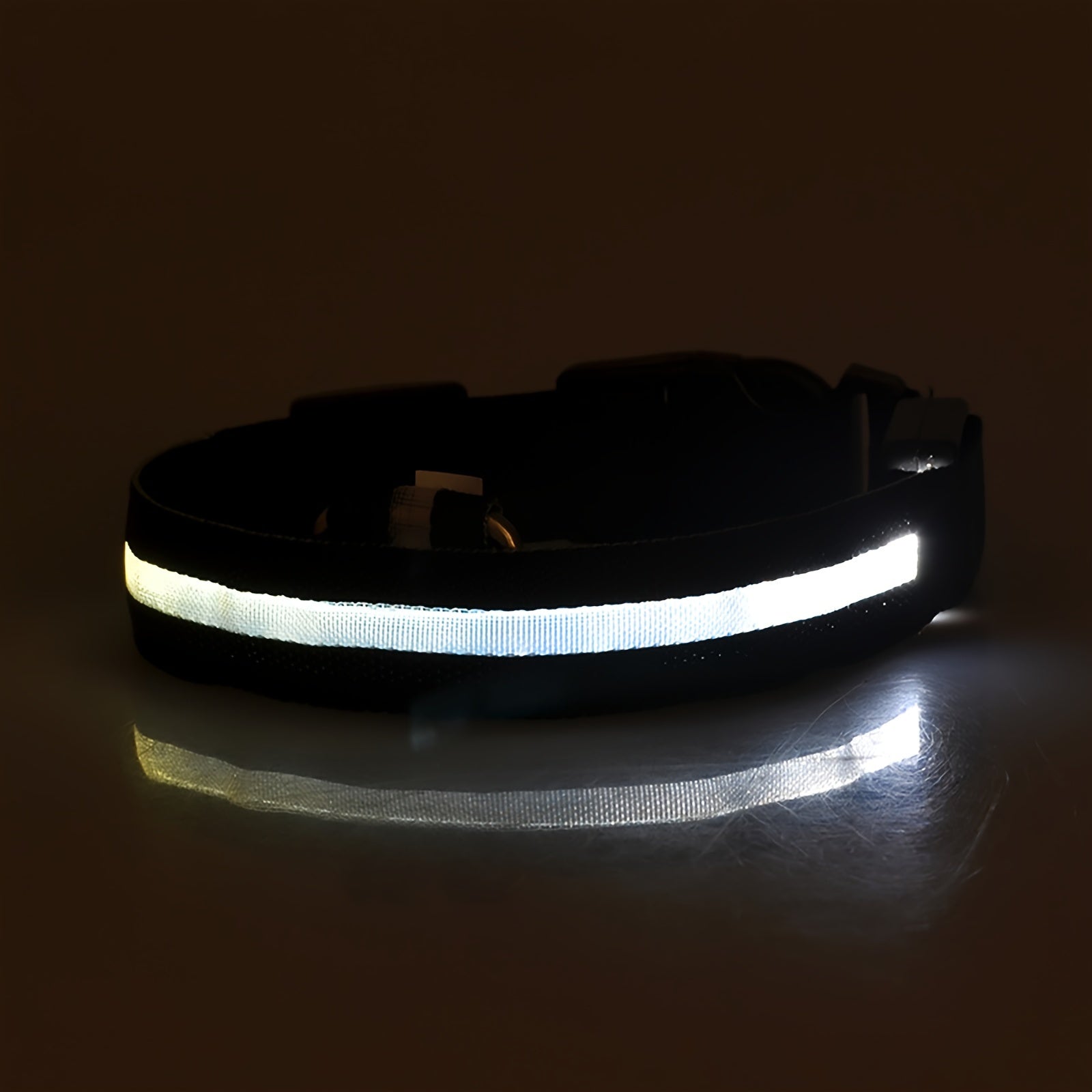 Collier Lumineux Réglable pour Chiens – Sécurité Nocturne, Strié Phosphorescent