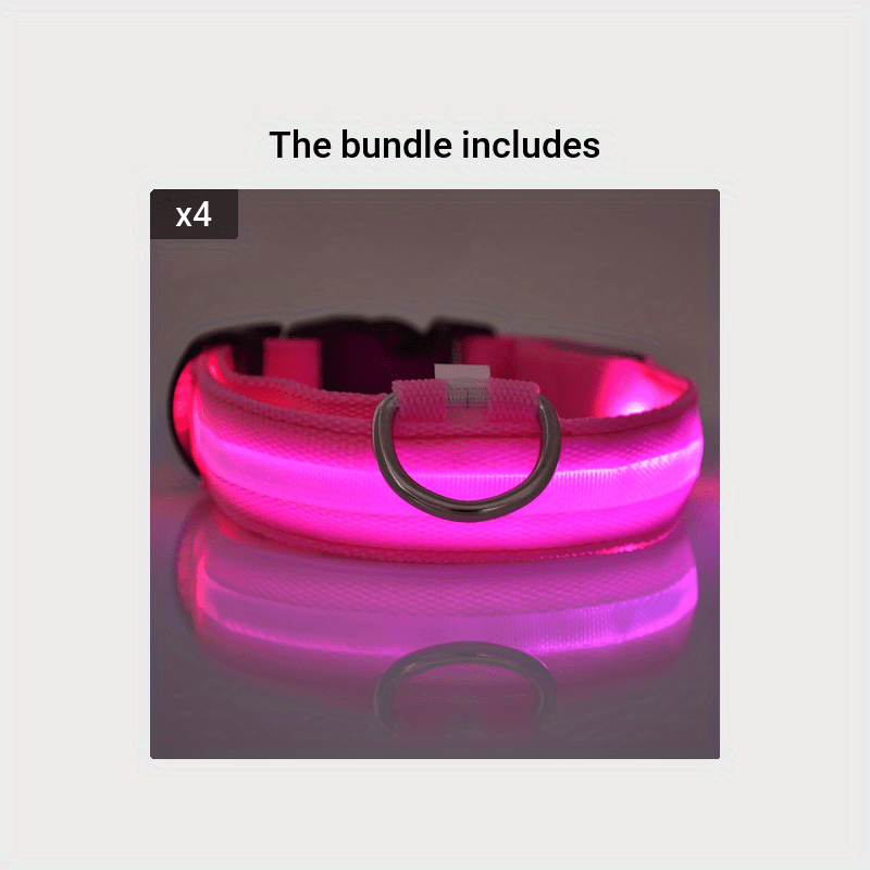 Collier Lumineux Réglable pour Chiens – Sécurité Nocturne, Strié Phosphorescent