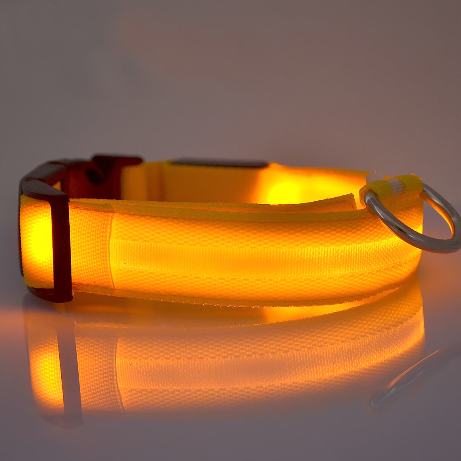 Collier Lumineux Réglable pour Chiens – Sécurité Nocturne, Strié Phosphorescent