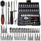 Coffret de clés à douille 150 pcs / 46 pcs – Jeu d’outils durables pour voiture et maison avec boîte de rangement premium