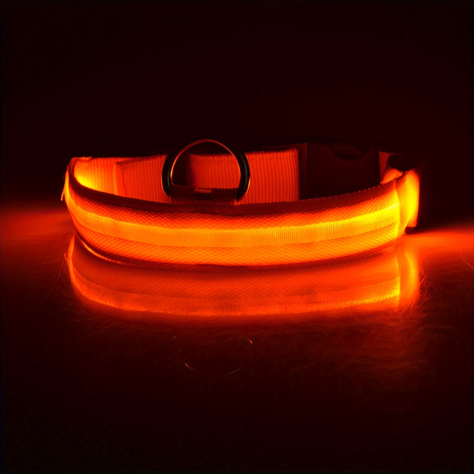 Collier Lumineux Réglable pour Chiens – Sécurité Nocturne, Strié Phosphorescent