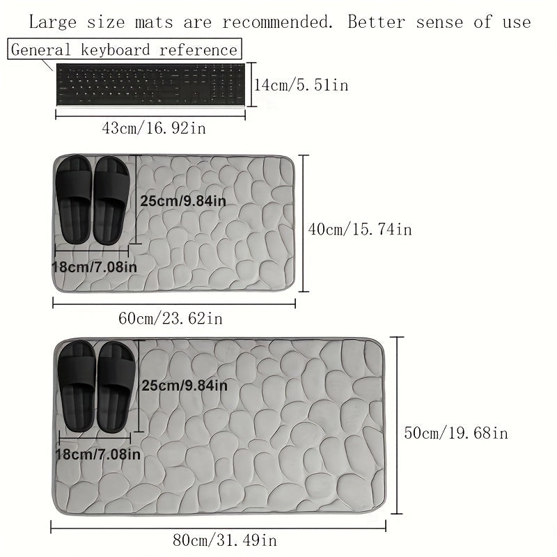 Tapis de Bain Doux en Mousse à Mémoire de Forme – Confort & Absorption Rapide