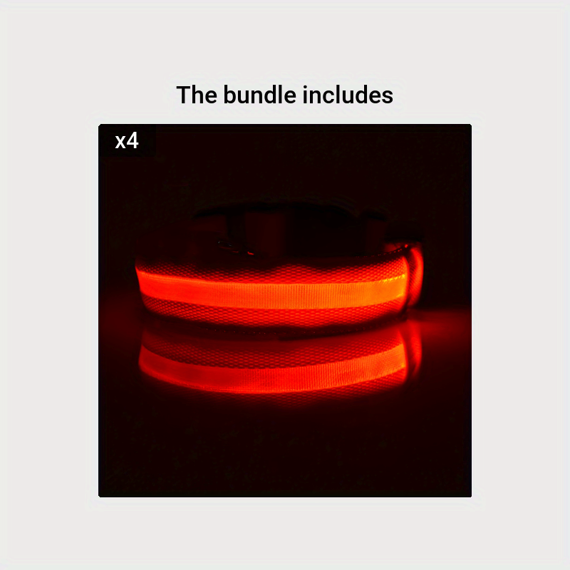Collier Lumineux Réglable pour Chiens – Sécurité Nocturne, Strié Phosphorescent