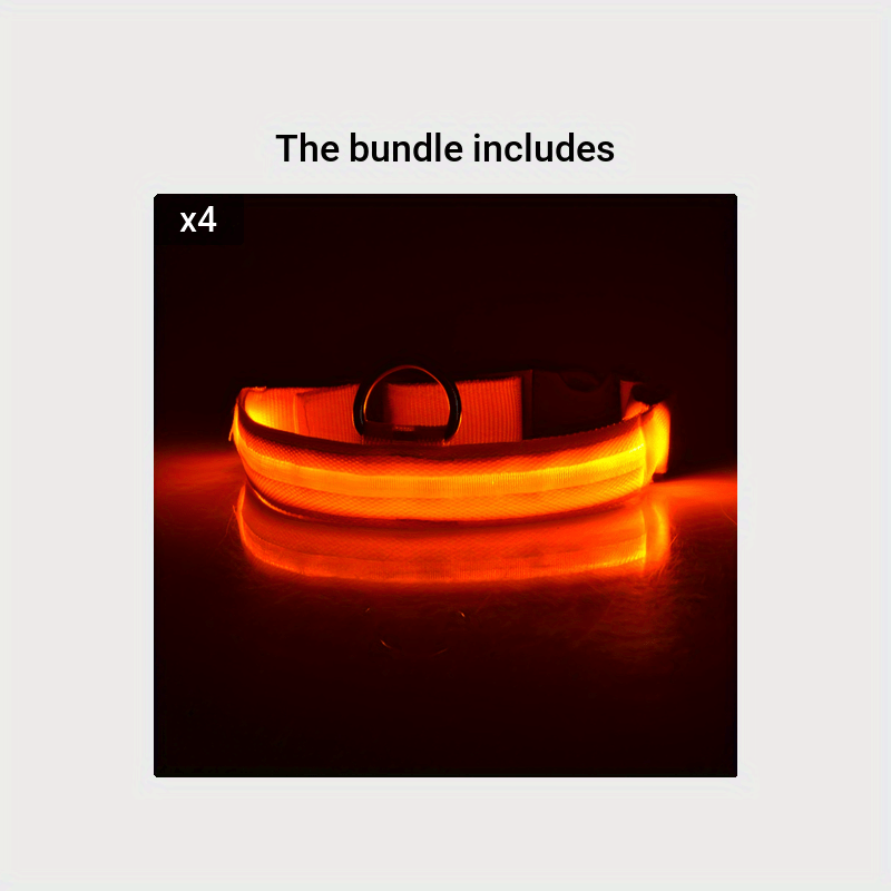 Collier Lumineux Réglable pour Chiens – Sécurité Nocturne, Strié Phosphorescent