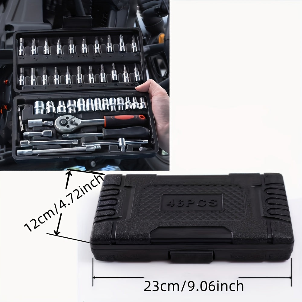Coffret de clés à douille 150 pcs / 46 pcs – Jeu d’outils durables pour voiture et maison avec boîte de rangement premium