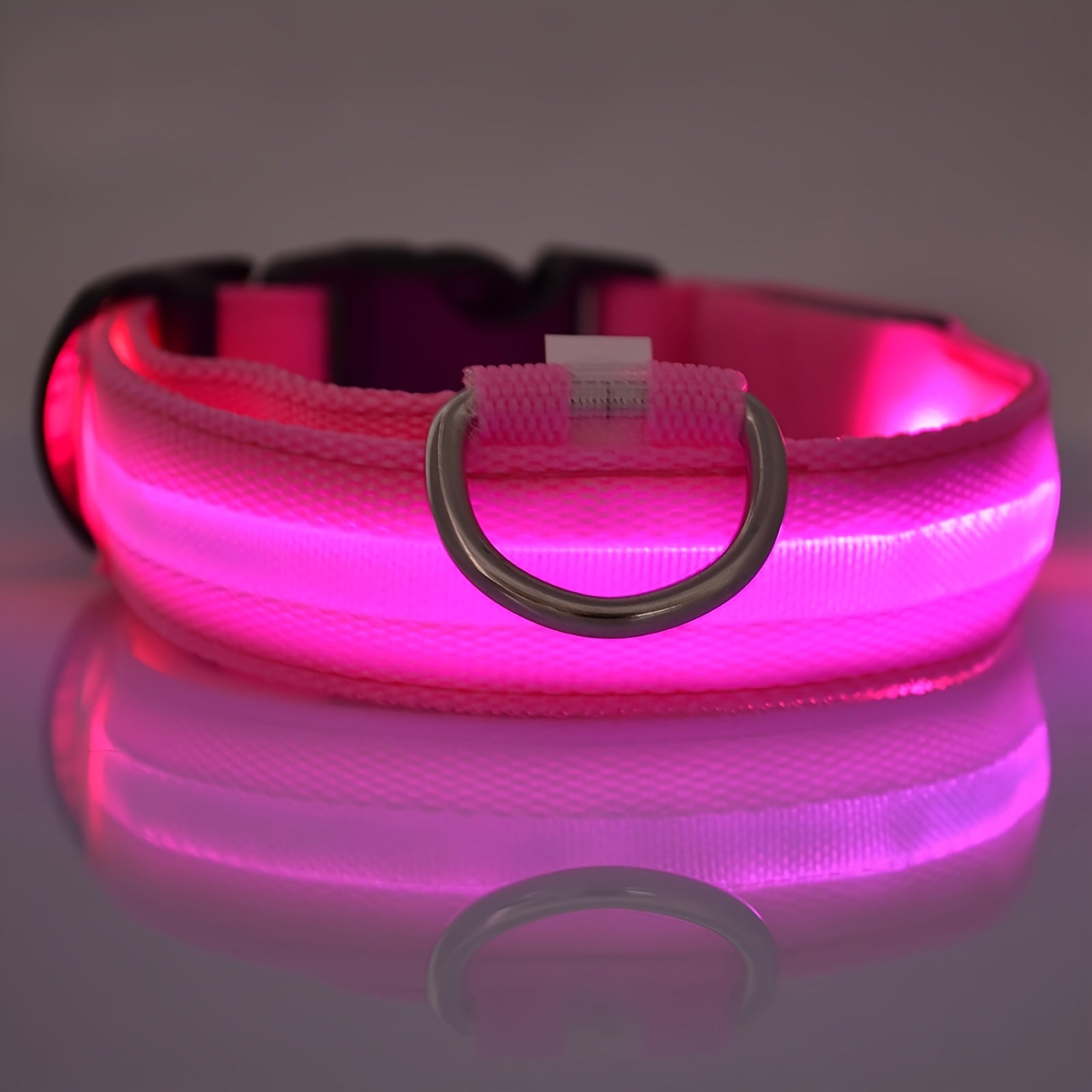 Collier Lumineux Réglable pour Chiens – Sécurité Nocturne, Strié Phosphorescent