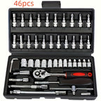Coffret de clés à douille 150 pcs / 46 pcs – Jeu d’outils durables pour voiture et maison avec boîte de rangement premium